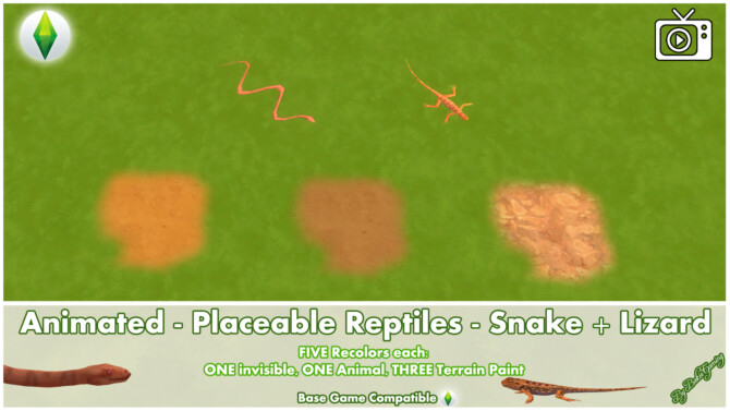 Sims 4 Animated Placeable Reptiles: Desert Snake + Lizard at Mod The Sims 4