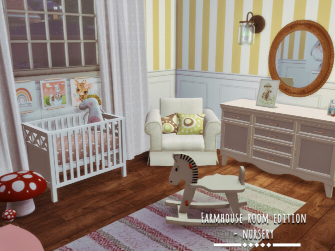 Sims 4 Farmhouse nursery by GenkaiHaretsu at TSR