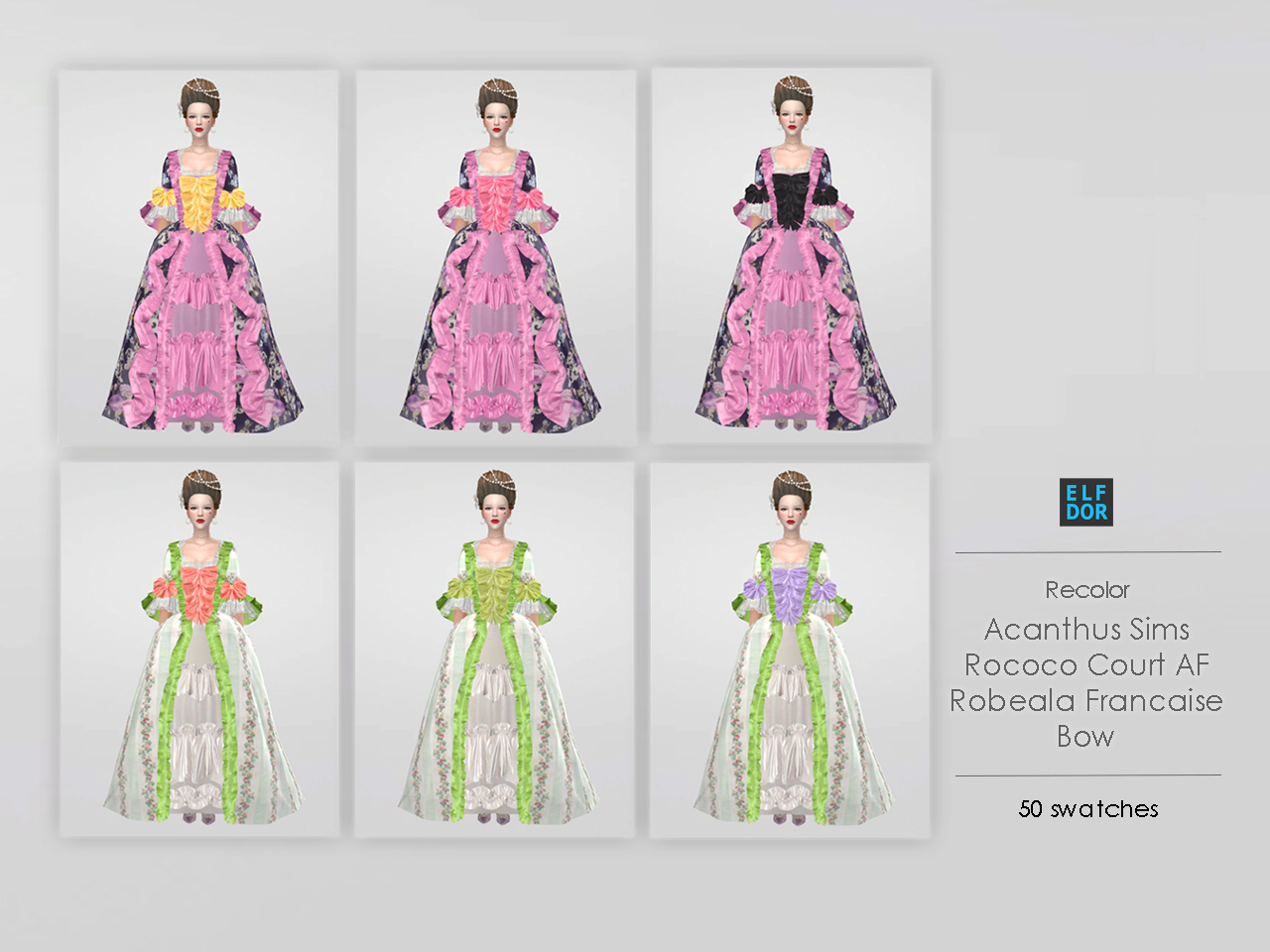Sims 4 Rococo Robe AcanthusSims Rococo Court Robeala Francaise RC at Elfdor Sims » Sims 4 ...