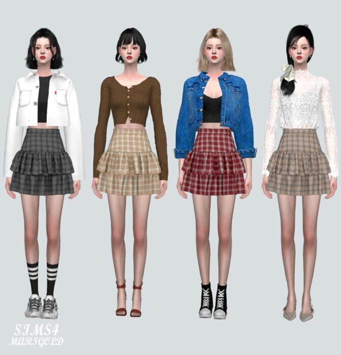 Sims 4 Sweet Tiered Frill Skirts V3 at Marigold