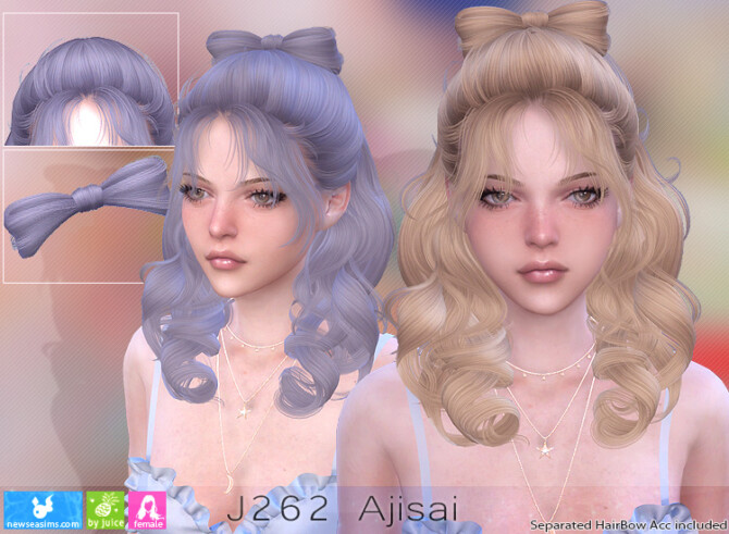 Sims 4 J262 Ajisai hair (P) at Newsea Sims 4