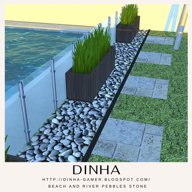 Sims 4 Beach and River Pebbles Stone at Dinha Gamer
