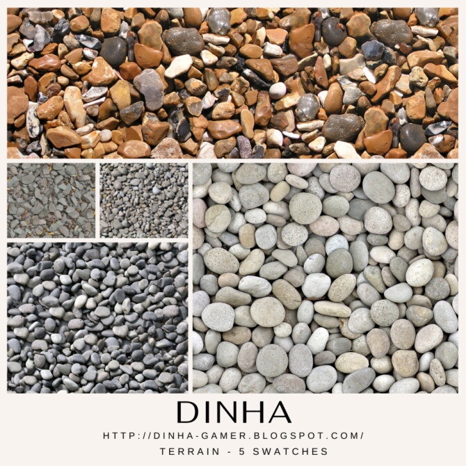 Sims 4 Beach and River Pebbles Stone at Dinha Gamer