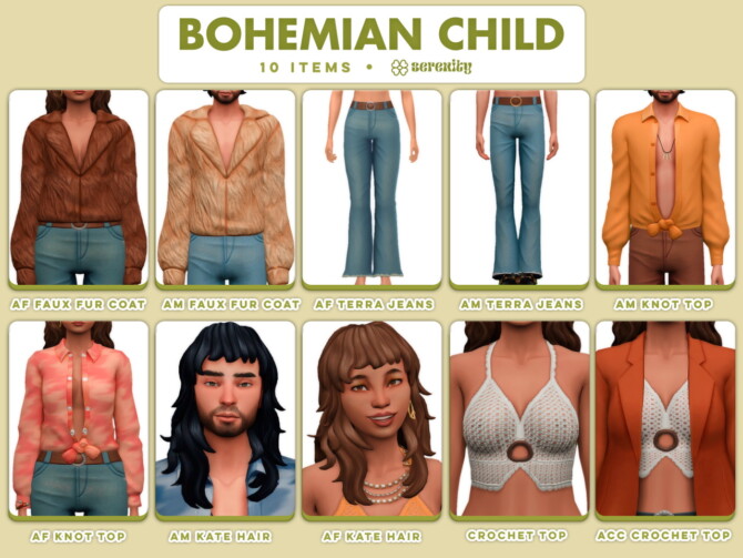 Sims 4 Bohemian Child Collection 10 items at SERENITY