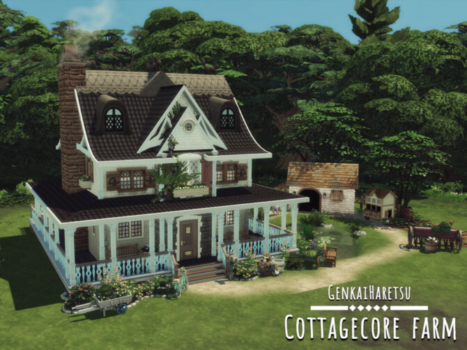 Sims 4 Cottagecore farm by GenkaiHaretsu at TSR