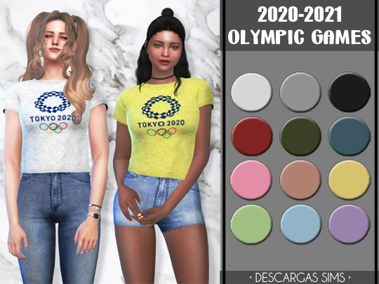 Sims 4 2020 2021 Olympic Games T Shirts at Descargas Sims