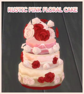 RUSTIC PINK FLORAL CAKE at Icemunmun