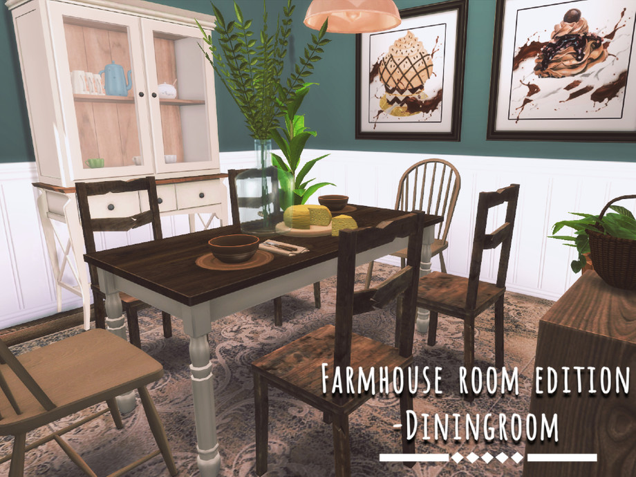 Farmhouse diningroom by GenkaiHaretsu at TSR » Sims 4 Updates