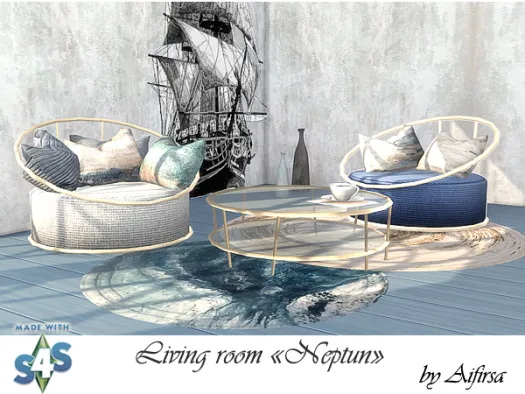 Sims 4 Neptun living room at Aifirsa