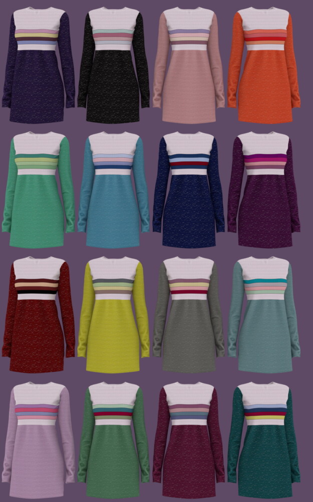 Sims 4 ColorBlock Dress at Gisheld