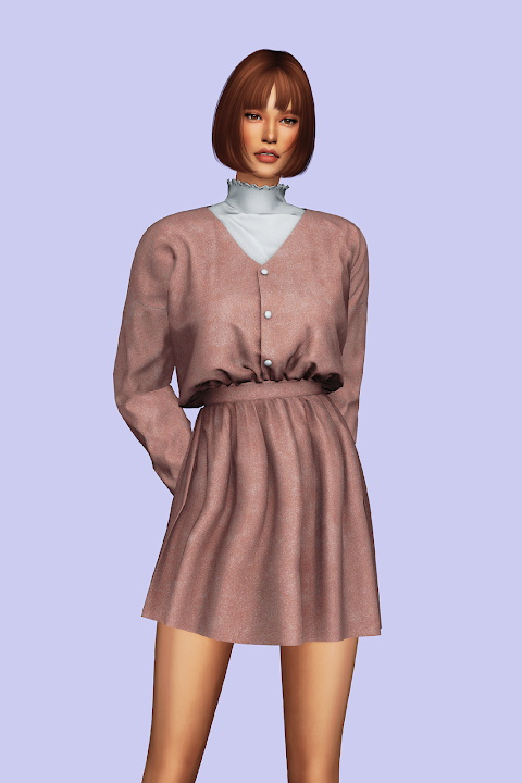 Sims 4 V Neck Two Piece Dress at Gorilla