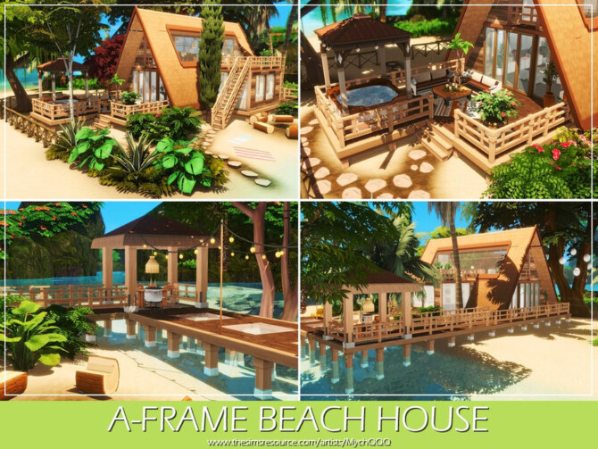 Sims 4 A Frame Beach House by MychQQQ at TSR