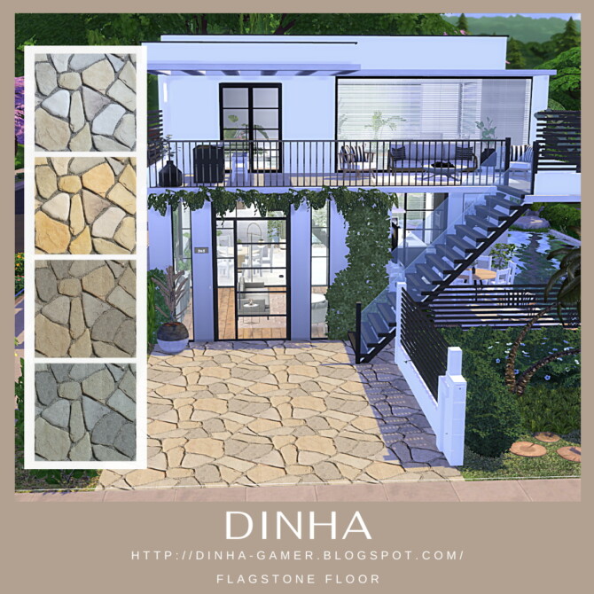 Sims 4 Flagstone Floor at Dinha Gamer