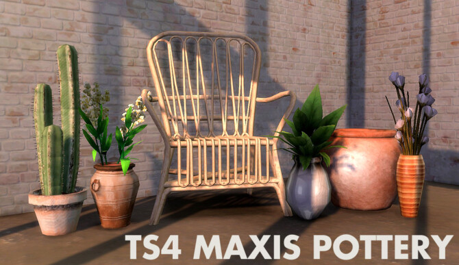 Sims 4 Maxis Pottery retextures / recolors at Riekus13