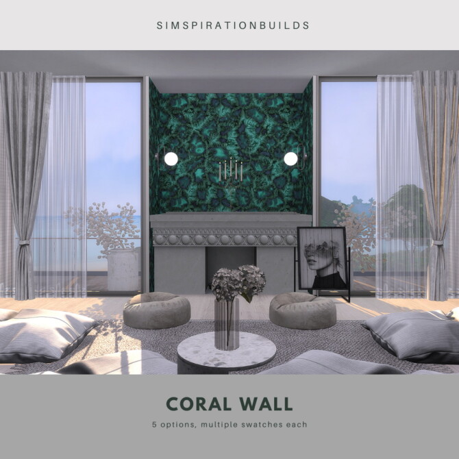 Sims 4 Coral wall at Simspiration Builds