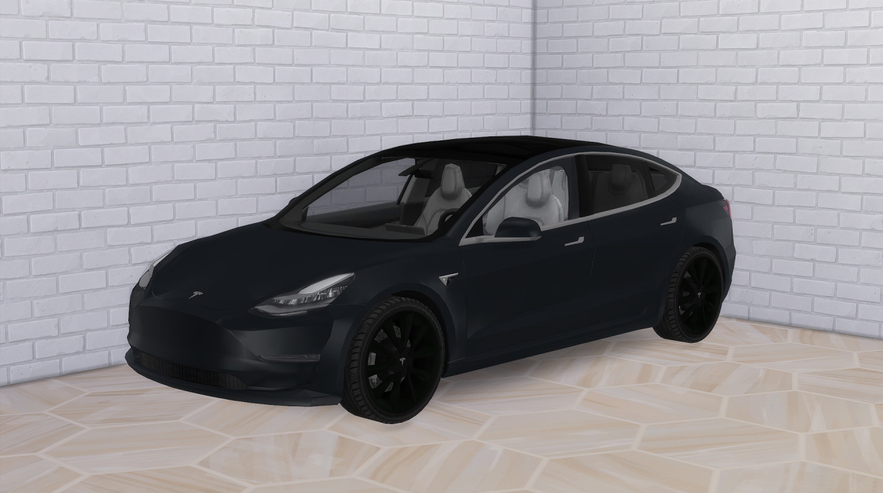 2019 Tesla Model 3 at Modern Crafter CC » Sims 4 Updates