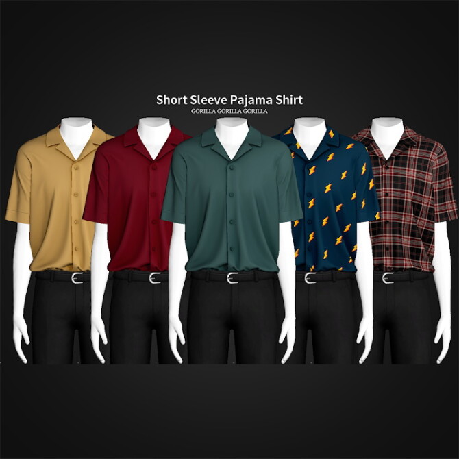 Sims 4 Short Sleeve Pajama Shirt at Gorilla