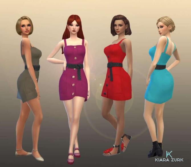 Sims 4 NEW Dress Dungaree at My Stuff Origin