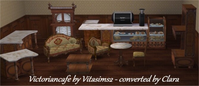 Sims 4 Victorian Cafe Vitasims2 Conversion by Clara at All 4 Sims