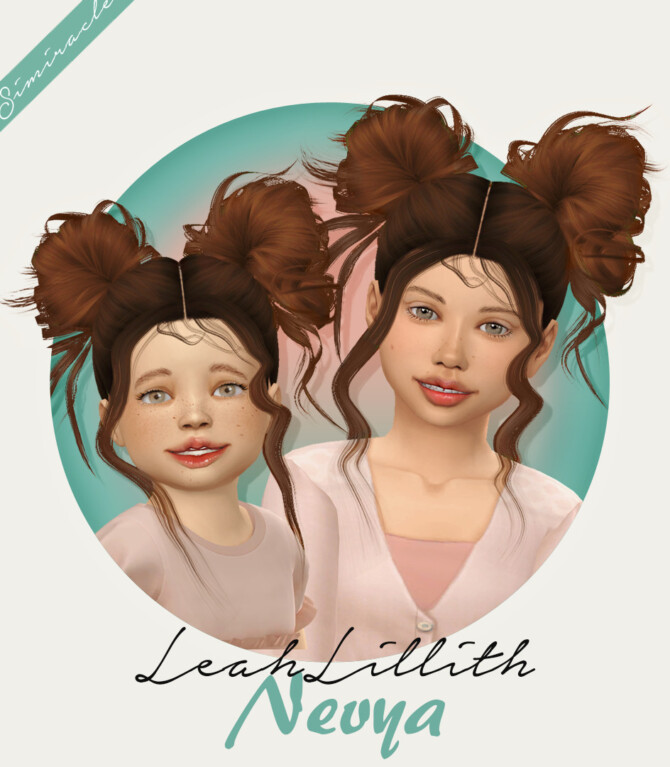 Sims 4 LeahLillith Nevya hair kids & toddlers at Simiracle
