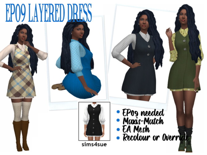 Sims 4 EP09 LAYERED DRESS at Sims4Sue