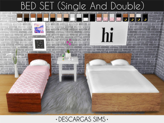 Sims 4 Single & Double Bed at Descargas Sims