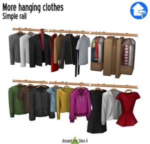 Dressing add-ons: hanging clothes & rail at Around the Sims 4