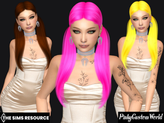 Sims 4 Recolor of Nightcrawlers Jennie hair by PinkyCustomWorld at TSR