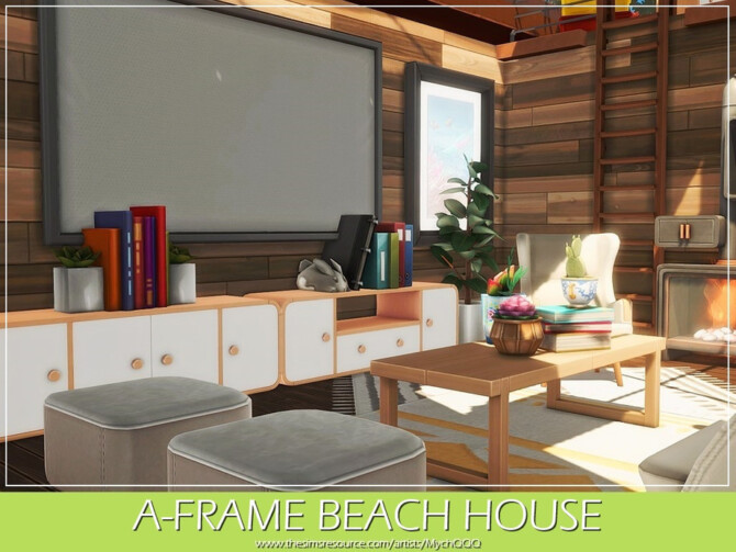 Sims 4 A Frame Beach House by MychQQQ at TSR
