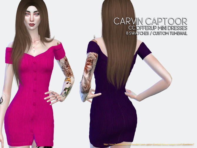 Sims 4 Offerup Mini Dresses by carvin captoor at TSR
