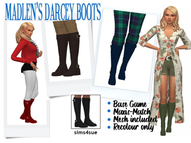 Sims 4 MADLEN’S DARCEY BOOTS at Sims4Sue