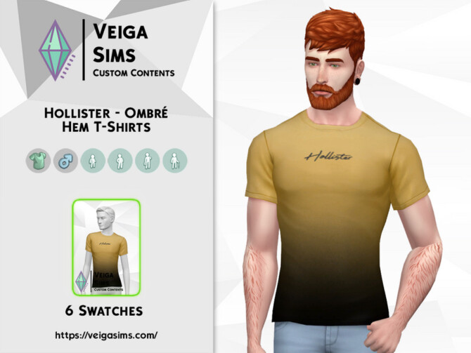 Sims 4 Ombre Hem T Shirt by David Mtv at TSR