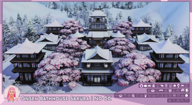 Sims 4 Onsen Bathhouse Sakura at MikkiMur