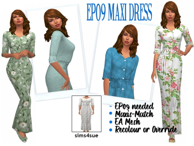 Sims 4 EP09 MAXI DRESS at Sims4Sue