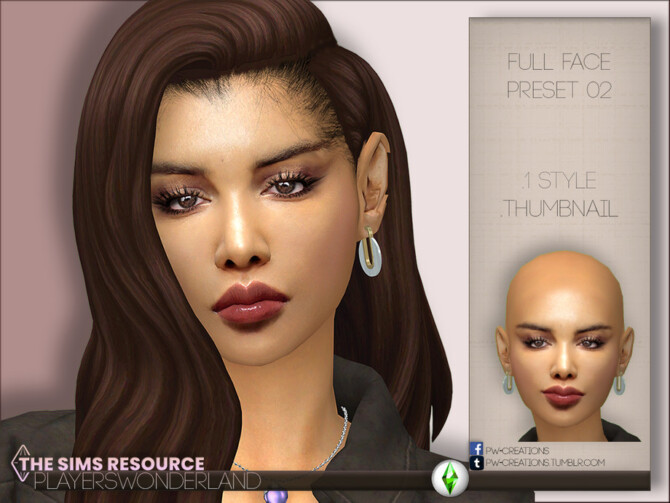 Sims 4 Full Face Preset 02 by PlayersWonderland at TSR