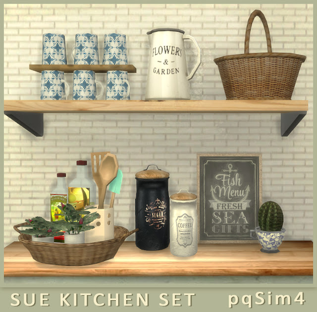 Sims 4 Kitchen decor Sue at pqSims4