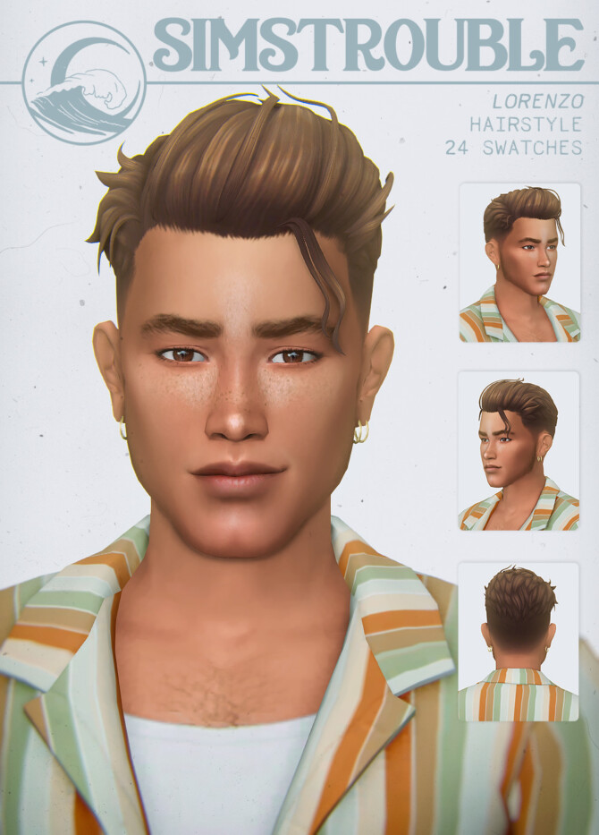 Sims 4 LORENZO hair at SimsTrouble