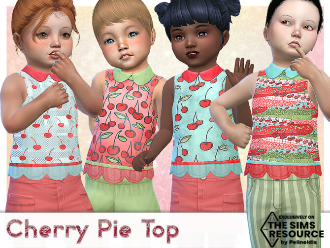 Sims 4 Cherry Pie Top by Pelineldis at TSR