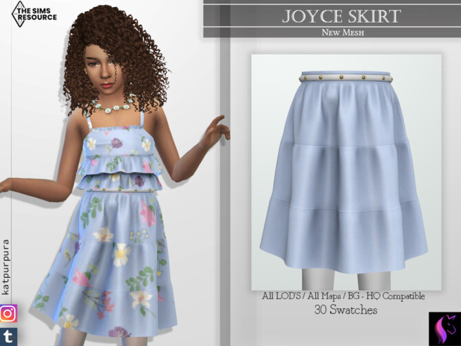 Sims 4 Joyce Skirt by KaTPurpura at TSR
