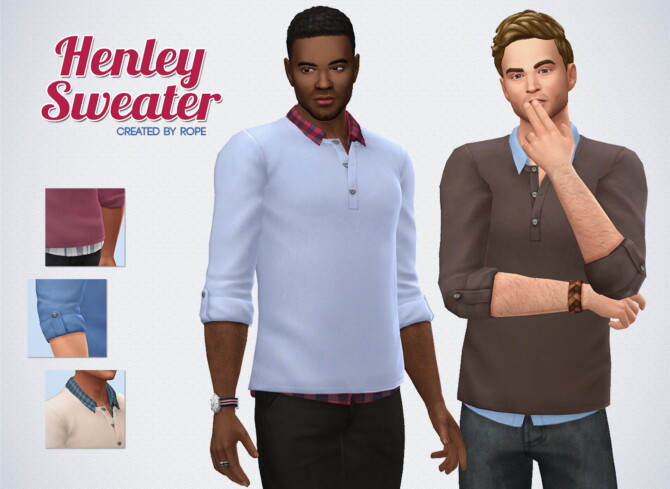Sims 4 Henley Sweater at Simsontherope