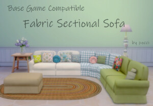 BGC Fabric Sectional Sofa by pocci at Garden Breeze Sims 4