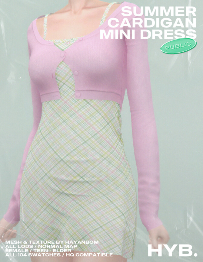 Sims 4 SUMMER CARDIGAN & MINI DRESS at Hayanbom