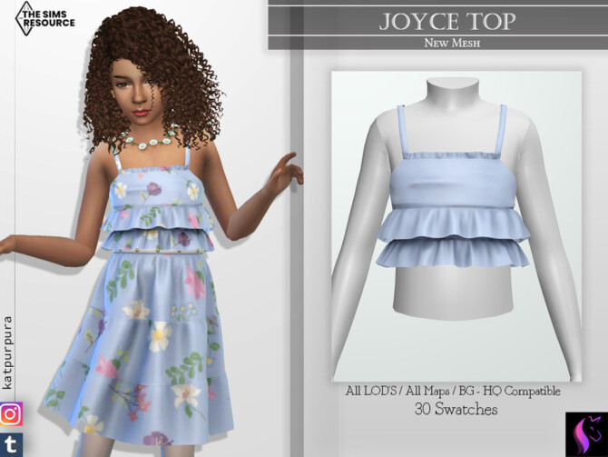 Sims 4 Joyce Top by KaTPurpura at TSR