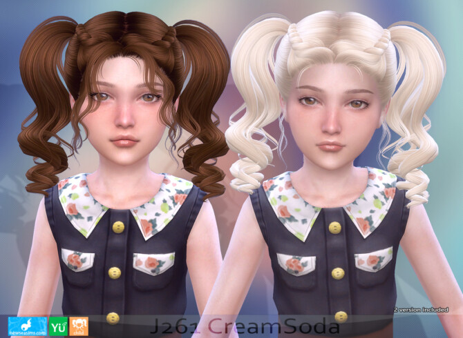 Sims 4 J261 CreamSoda hair (child) at Newsea Sims 4
