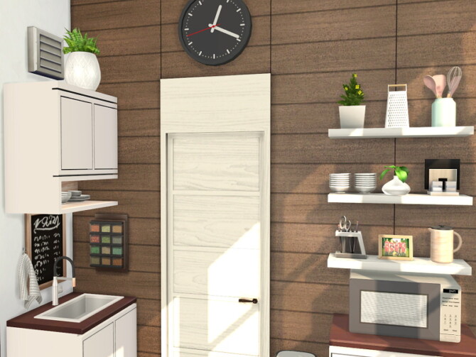 Sims 4 Modern Wood Kitchen by Flubs79 at TSR