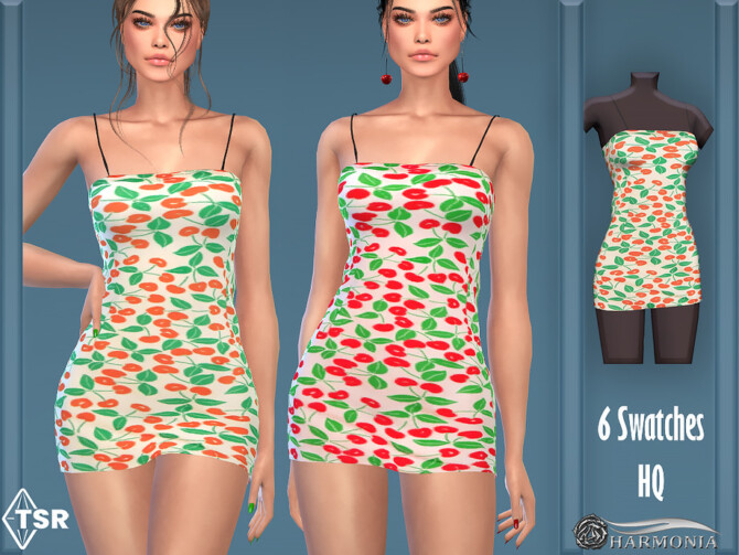 Sims 4 Sweet Floral Super Mini Dress by Harmonia at TSR