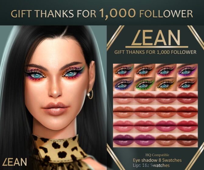 Sims 4 Eyeshadow & lips at LEAN