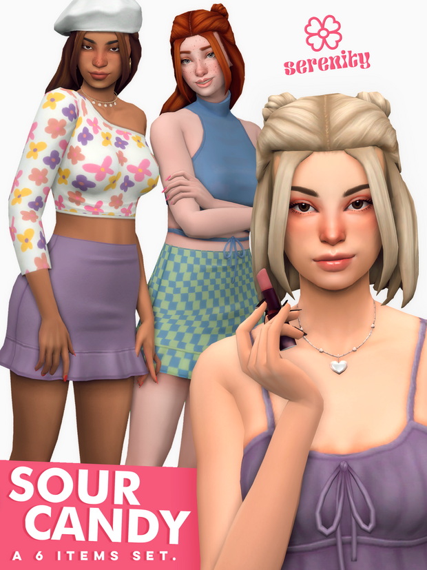 Sims 4 Sour Candy 6 items set at SERENITY