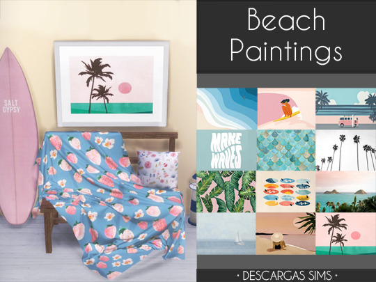 Sims 4 Beach Paintings at Descargas Sims