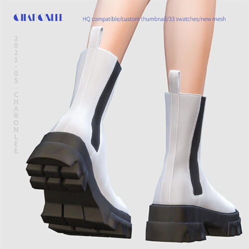 Uterque Ribbed Chelsea Boots at Charonlee » Sims 4 Updates